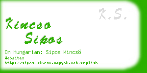 kincso sipos business card