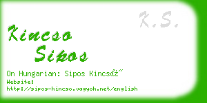 kincso sipos business card